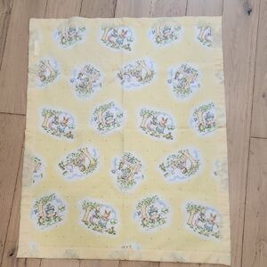 Yellow Baby Blanket with Bunny Print